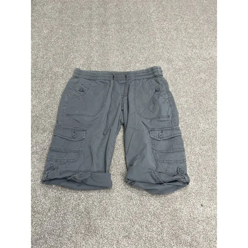 Y2K Indie Sleaze UNIONBAY Cargo Shorts Relaxed Fit Size M Gray Utility Gorpcore - Picture 2 of 13